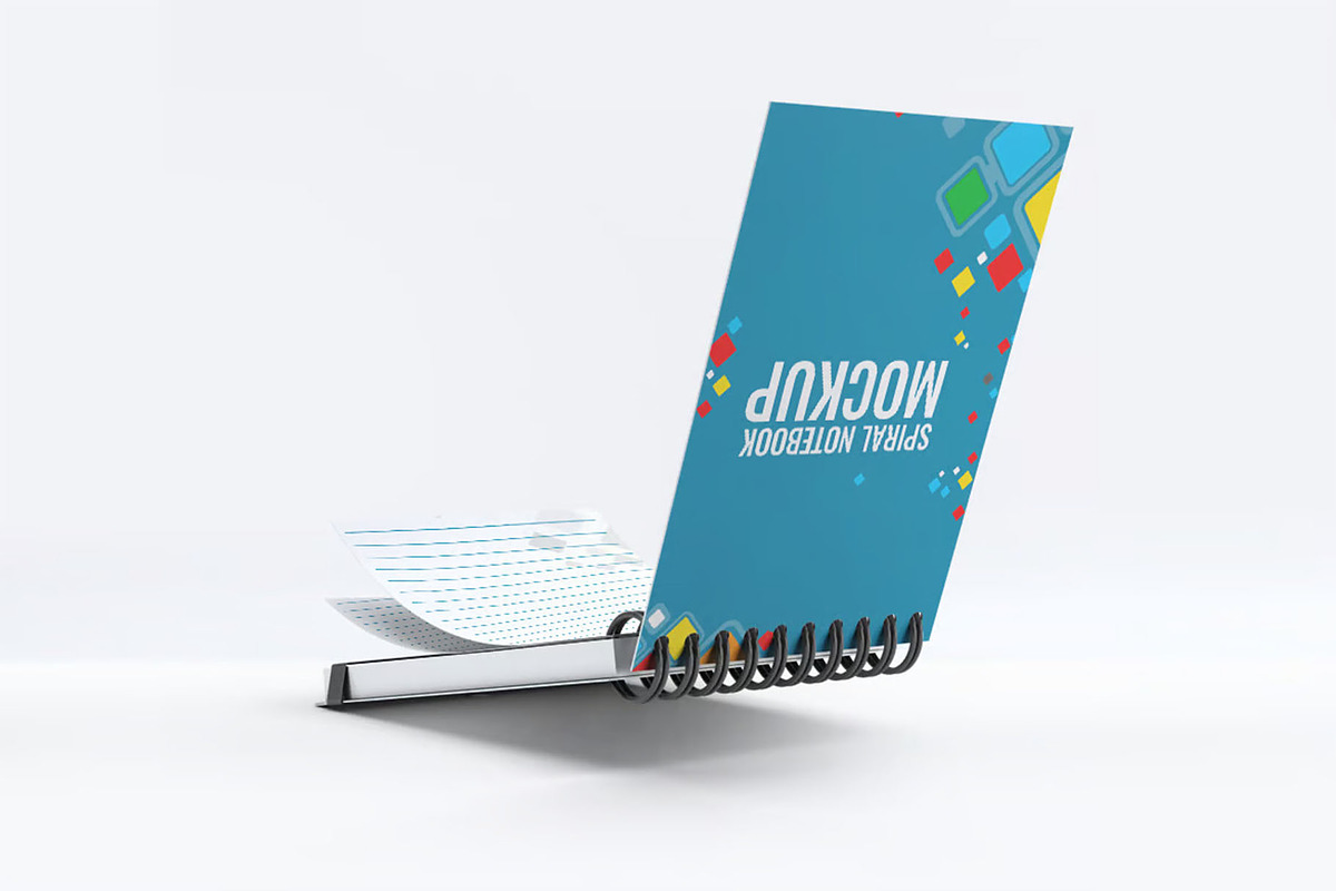 Spiral Notebook Mock-Up, a Product Mockup by DesignRushMarket (Photo 4 of 8)