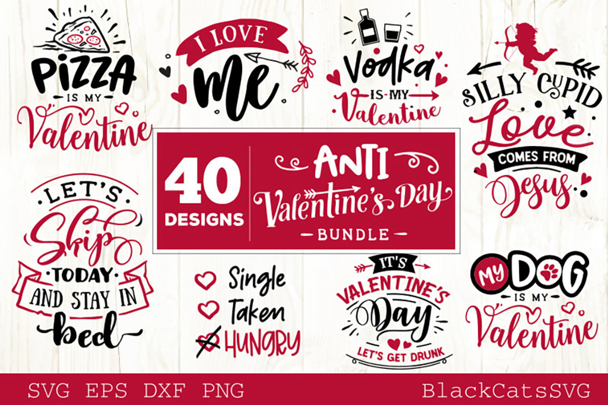 Anti Valentines Day SVG bundle, an Illustration by BlackCatsMedia (Photo 3 of 5)