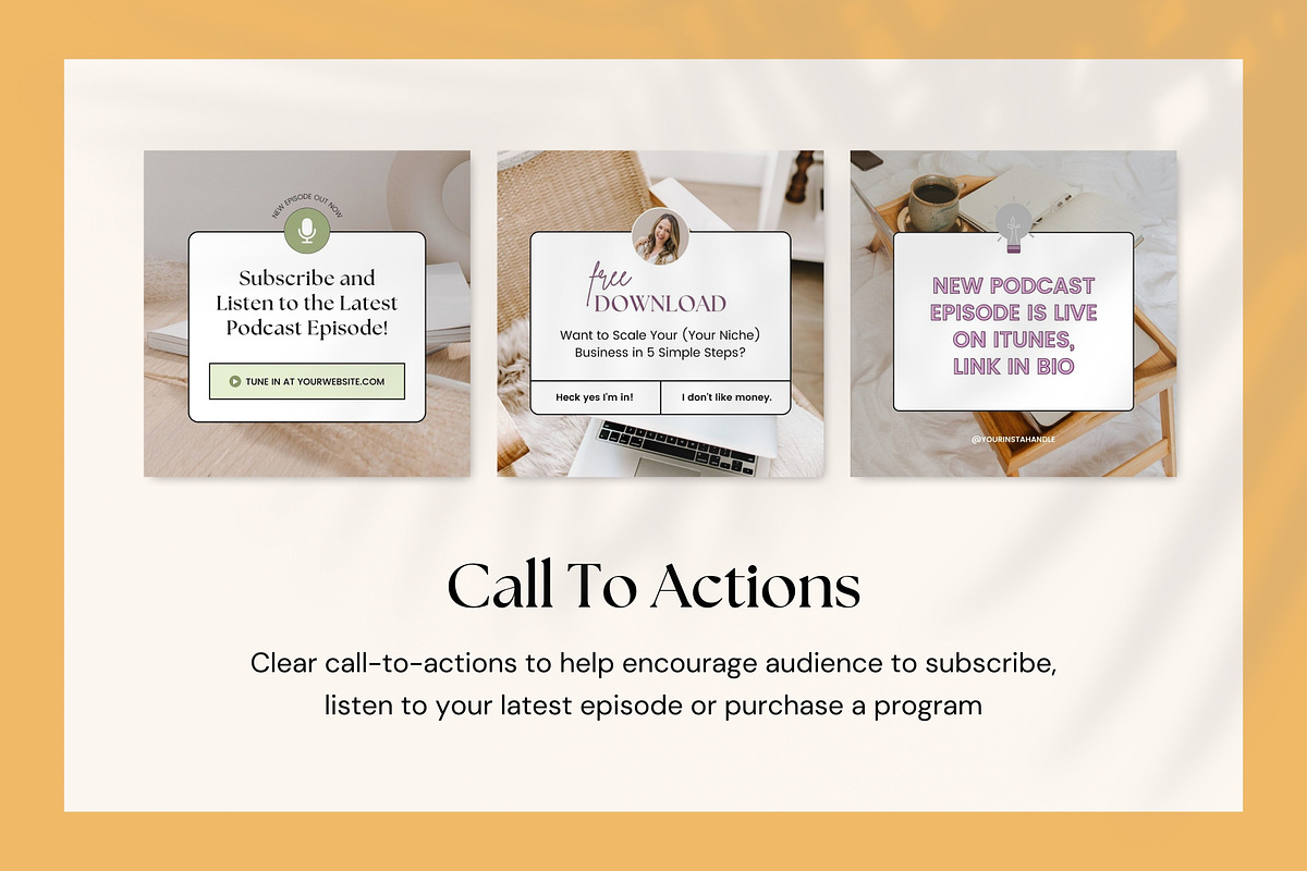 Podcast Promo Instagram Templates, a Social Media Template by Fallon Gerst (Photo 14 of 16)
