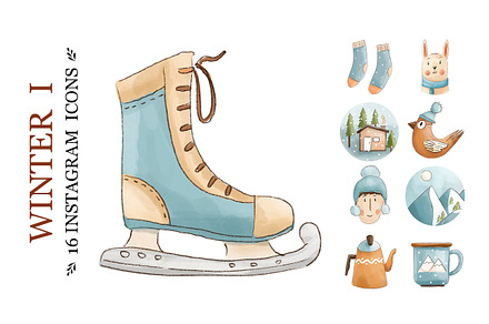 "WINTER 1" - 16 Instagram icons