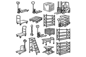 Warehouse Equipment Tools, an Object Graphic by RT Studio