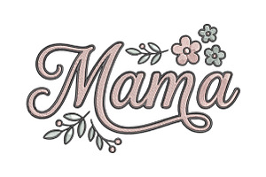 Floral Mama Embroidery Design, an Illustration by Pixels.Craft