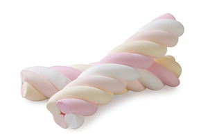 Two colorful marshmallow spirals on, a Food & Drink Photo by innakreativ