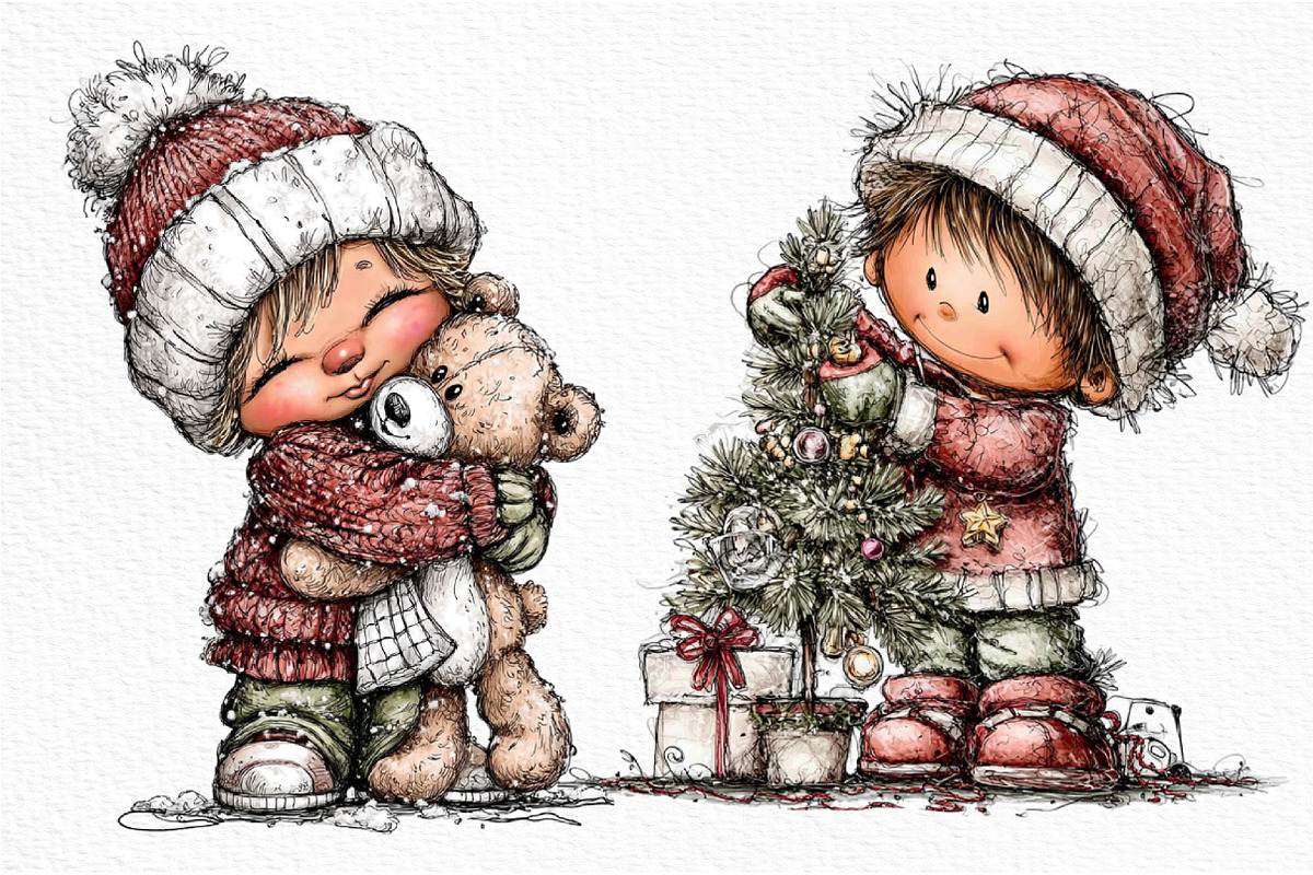 Cute little Christmas boy Clipart, an Illustration by Craft Nest (Photo 4 of 5)