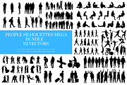 112 People Silhouette Vectors, a Solid Icon by Raafeya's Crafts (Thumbnail 1 of 5)