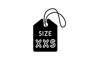 XXS Size Label Black Glyph Icon