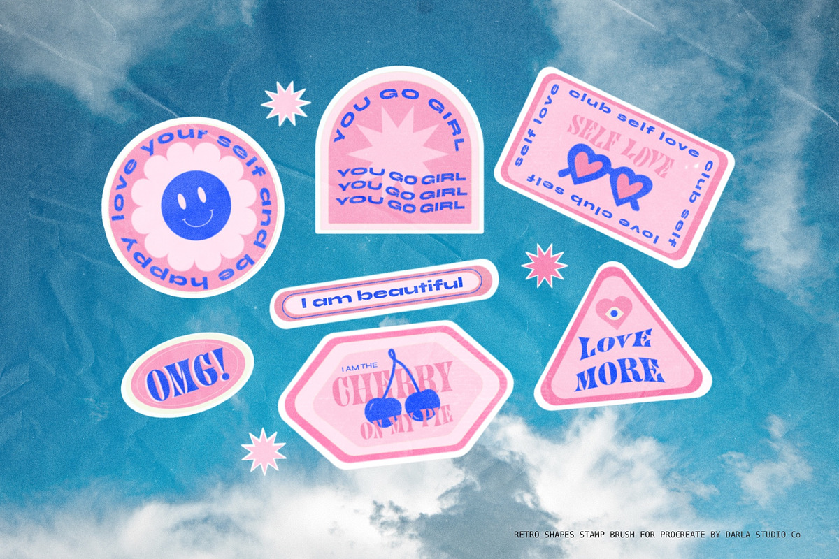 Geometric Shapes Stamps Procreate, a Brush Add-On by Darla Studio (Photo 3 of 12)