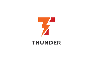 Thunder Letter T Lightning Bolt Logo, a Branding & Logo Template by yopie