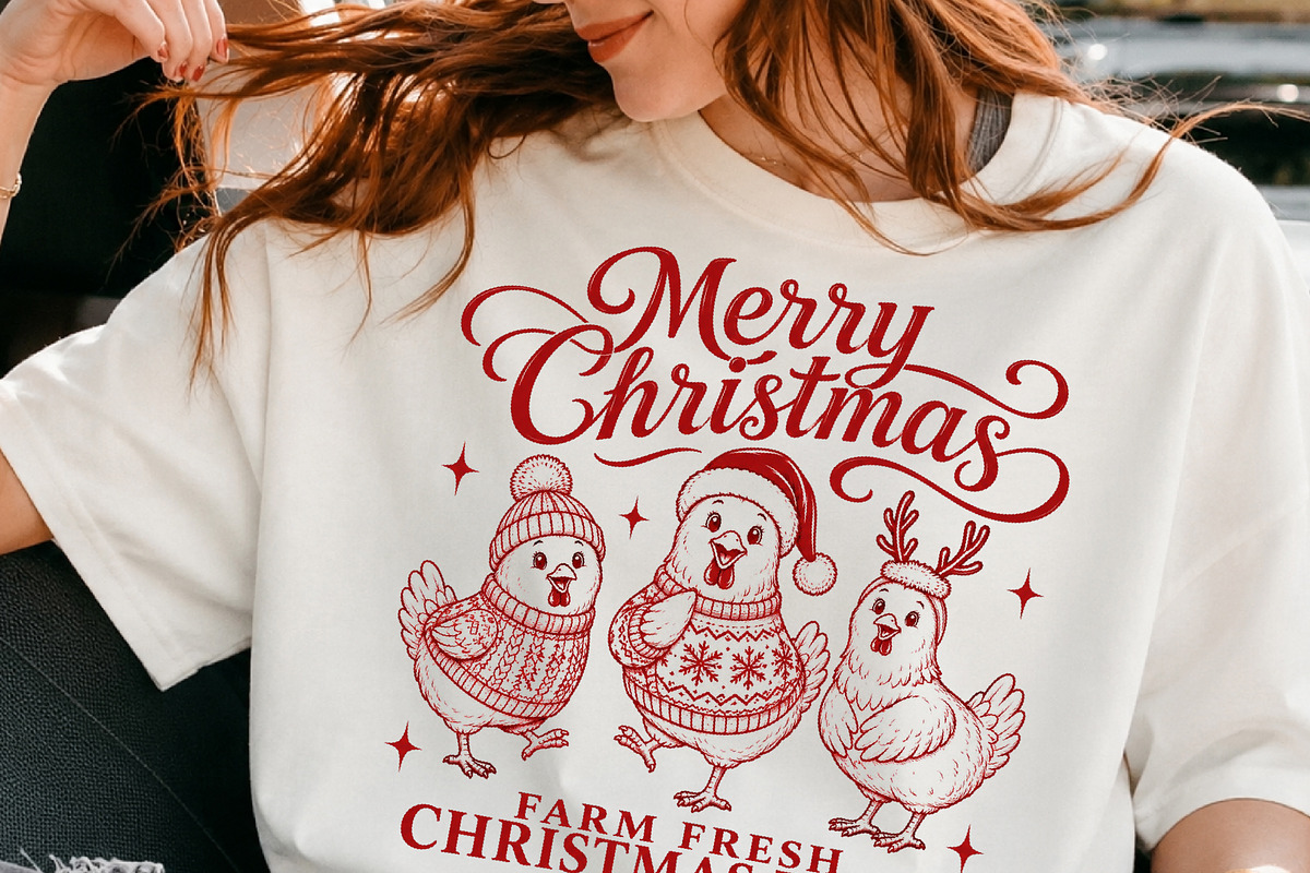 Funny Christmas Chicken PNG, a Seasonal Illustration by DreamCafeArt (Photo 3 of 7)