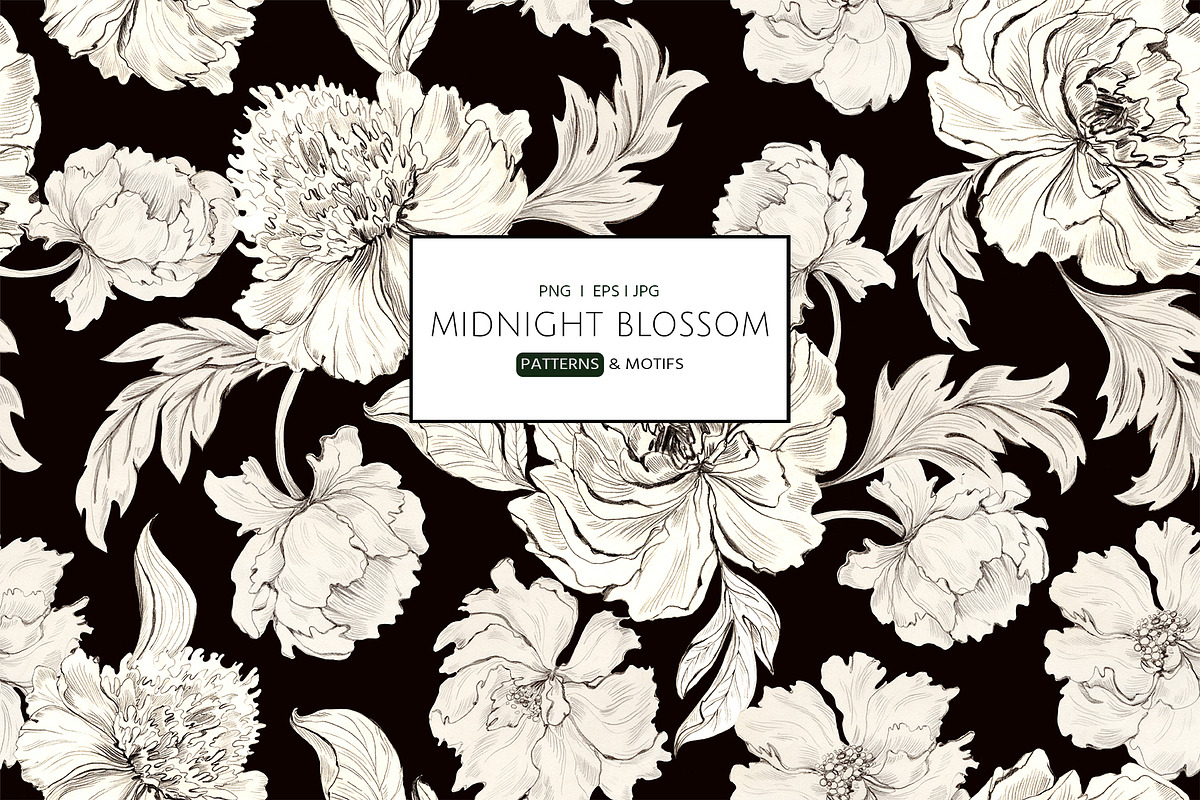 Midnight Blossom, a Background Graphic by HannaStudio (Photo 1 of 10)