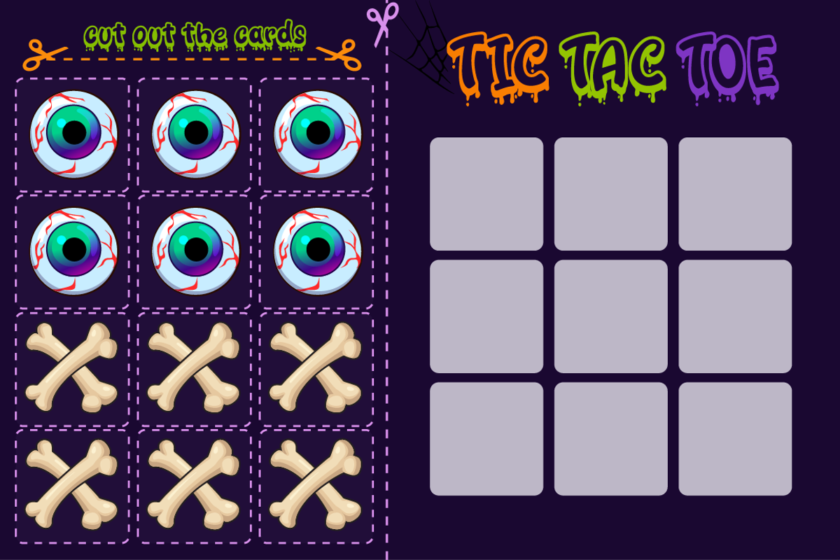 Halloween Tic Tac Toe Game for Kids, a Card Template by BabySofja (Photo 3 of 5)