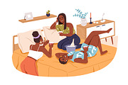 Lifestyle of happy black people set, a Person Illustration by Good Studio (Thumbnail 3 of 9)
