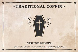 Coffin On Tea Dyed Flash Paper AI