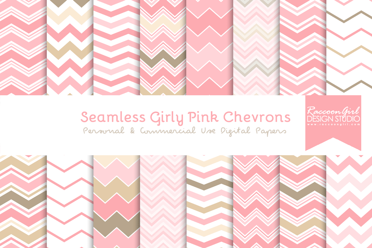 Seamless Girly Pink Chevrons