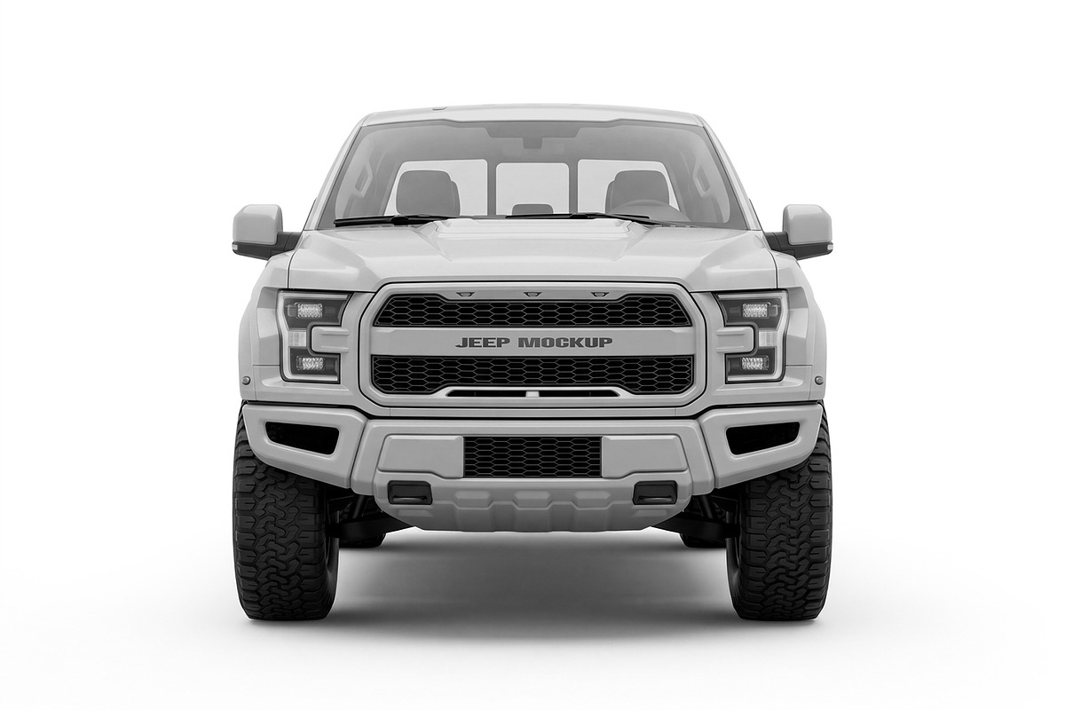 Pickup Truck Front View Mockup, an Advertising Mockup by graphypix (Photo 4 of 4)