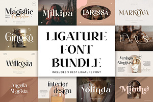 Ligature Font Bundle, a Serif Font by Graphicxell