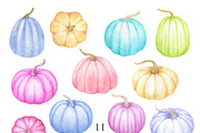 Pastel Pumpkin  Autumn Clipart, a Graphic by Watercolor Clipart (Thumbnail 2 of 3)