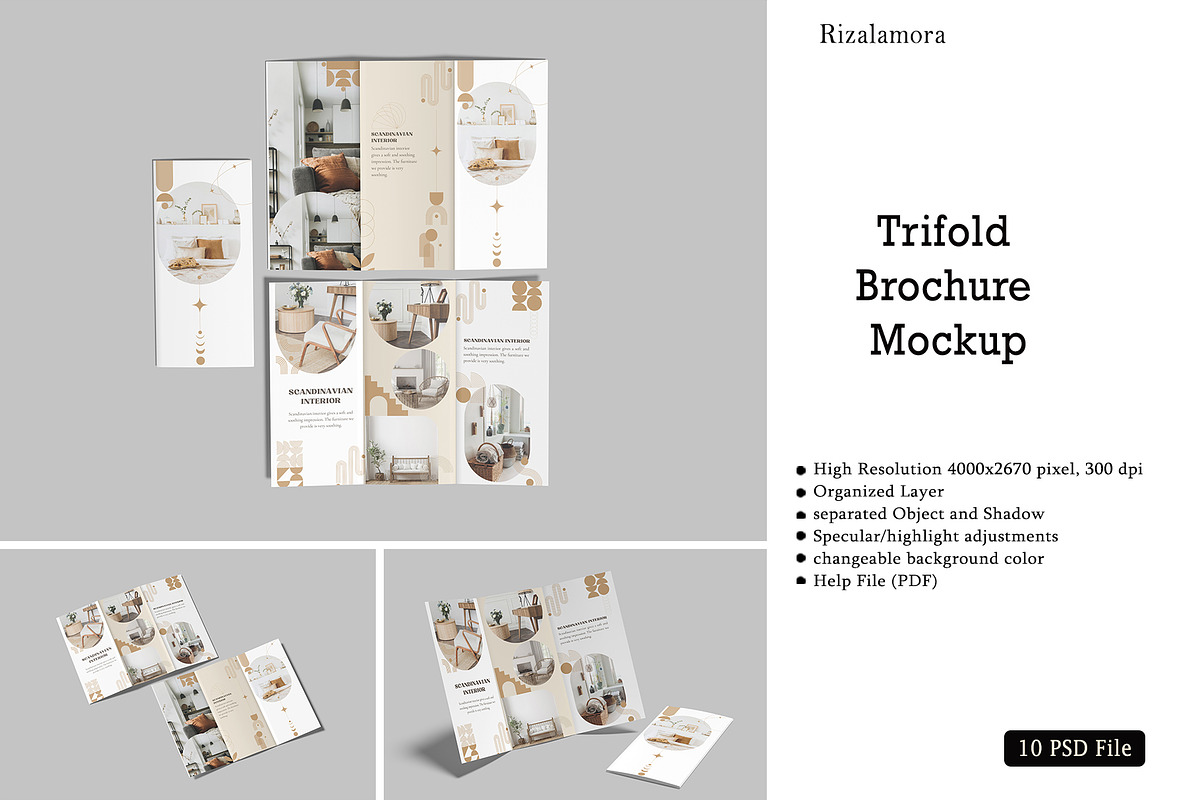 Trifold Brochure Mockup, a Brochure Template by rizalamora (Photo 1 of 11)