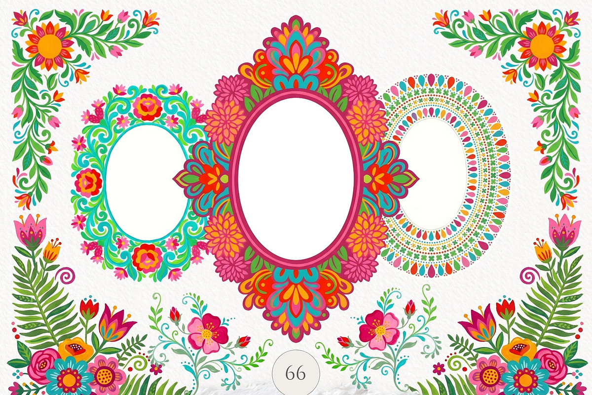 Mexican Folk Art Frames Otomi, an Object Graphic by Invite to Clipart (Photo 2 of 8)