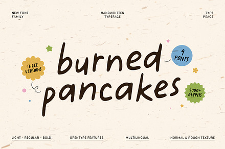 BURNED PANCAKES | Handwritten Font, a Handwritten Font by type peace