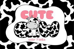 Cute Cow Color Fonts