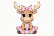 Cute Valentine Moose PNG Sublimation, an Illustration by CraftArtStudio (Thumbnail 1 of 4)
