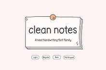 Clean Notes - Neat Handwriting Font