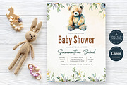 Teddy Bear Baby Shower Invitation, an Invitation Template by Tracia Creative (Thumbnail 1 of 4)