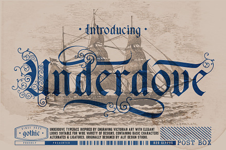 Underdove Typeface, a Blackletter Font by alit design