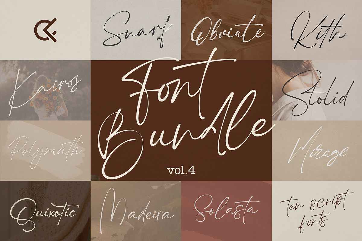 SALE! Font Bundle vol.4 - 10 scripts, a Script Font by Only Fonts (Photo 1 of 33)
