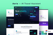 AI Travel Assistant Landing Page, an UI Kit Template by Pitchlook.Studio (Thumbnail 1 of 3)