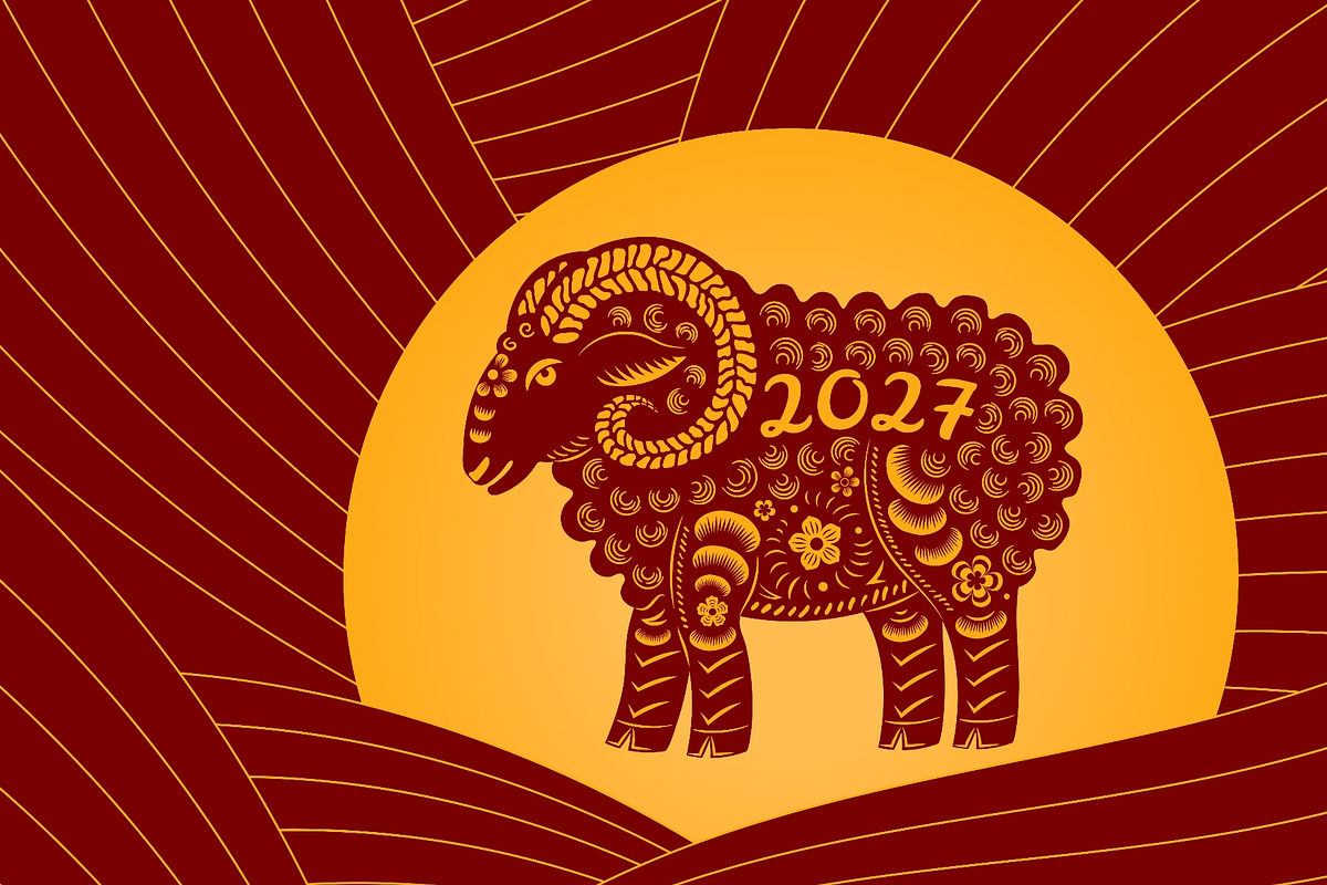2027 Lunar New Year ram, sheep, a Seasonal Illustration by sceptical cactus (Photo 3 of 3)