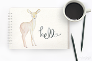 Watercolor Deer Digital Graphics, an Animal Illustration by WeLivedHappilyEverAfter (Thumbnail 1 of 4)