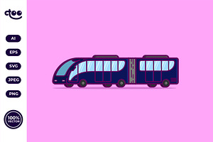 Simple Modern Bus Rapid Transit, a Transportation Illustration by Satisfactoons