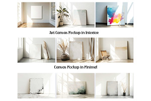 Art Canvas Mockup Minimal Interior, a Templates & Theme by VetalStock