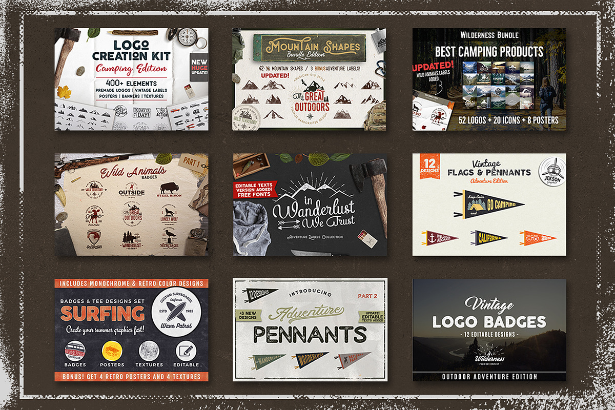 Vintage Adventure Branding Kit, a Branding & Logo Template by JeksonGraphics (Photo 1 of 55)