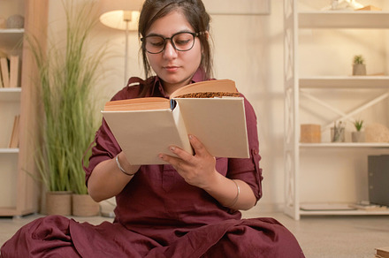 Book enjoying knowledge leisure home woman reading, a Person Photo by Photo Drive Studio
