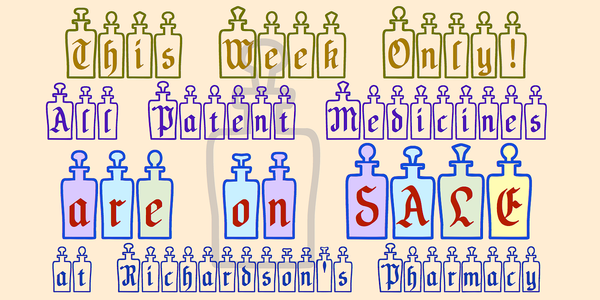 MedicineShelf, a Symbol Font by Ingrimayne Type (Photo 3 of 4)