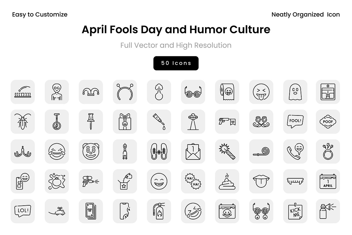 April Fools Day and Humor Culture, a Solid Icon by Wencory (Photo 2 of 2)