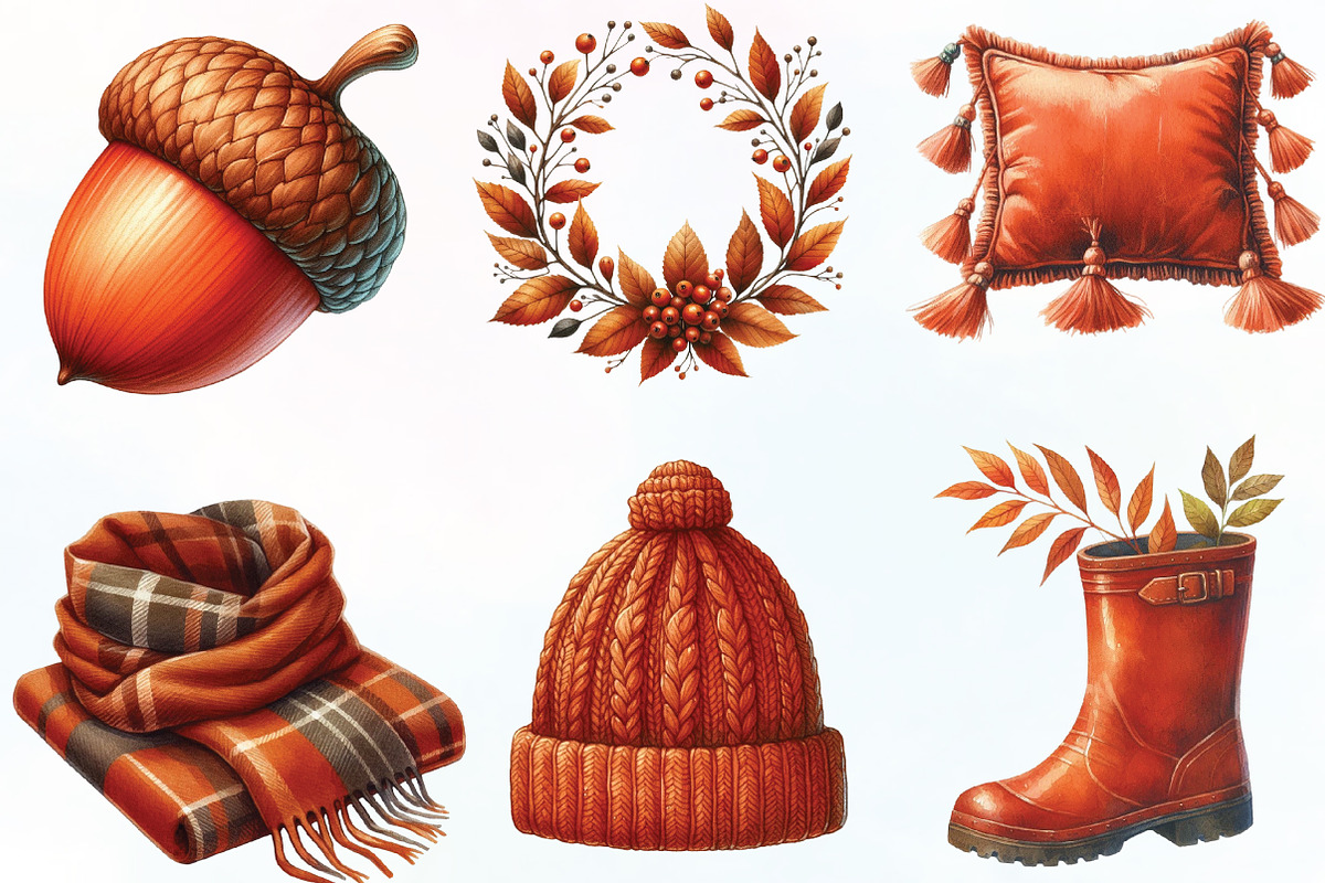 Burnt Orange Autumn Sublimation, an Illustration by CraftArtStudio (Photo 2 of 6)