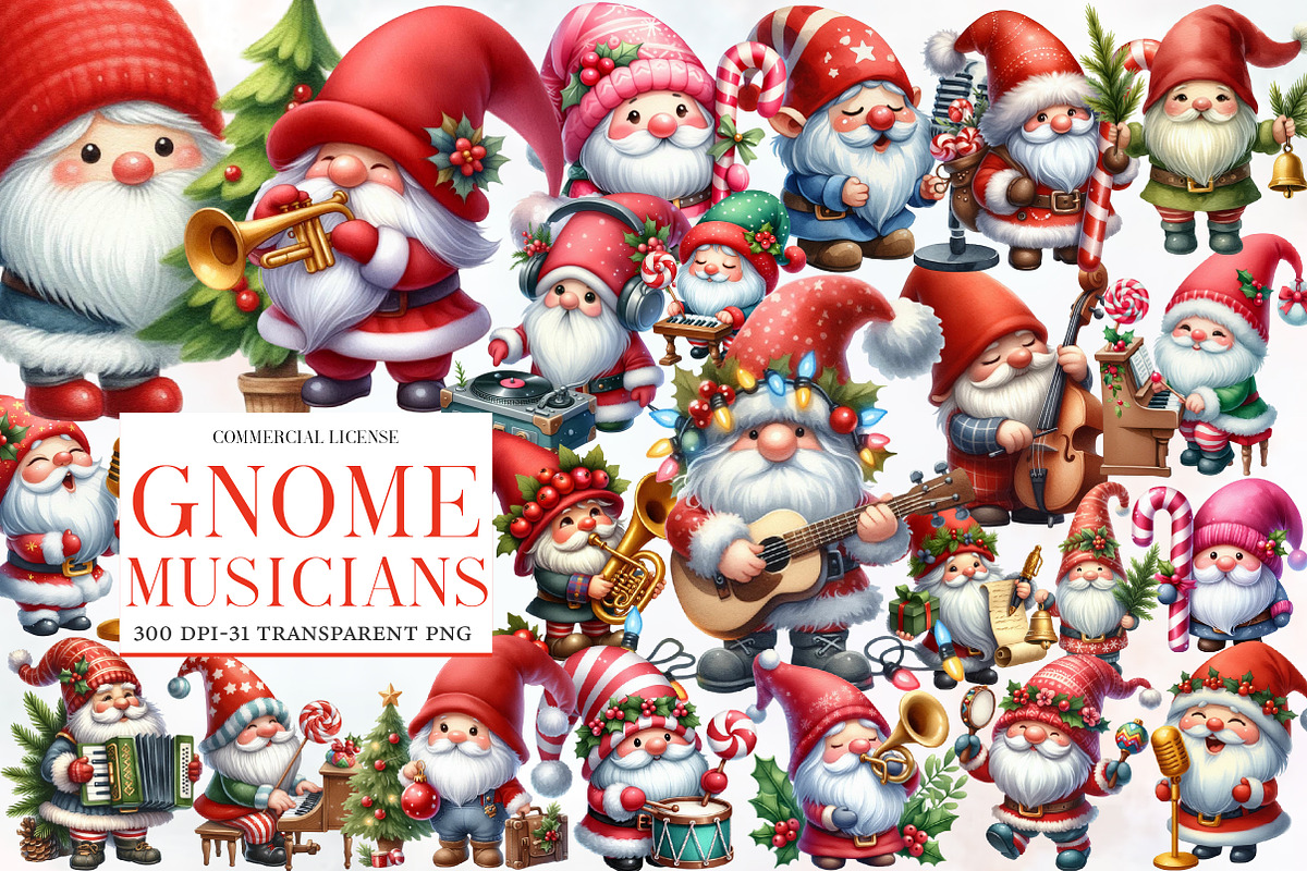 Christmas Gnome Musicians Sublimatio, an Illustration by Designworld (Photo 1 of 5)