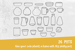 Procreate Plants & Pots Stamp Set