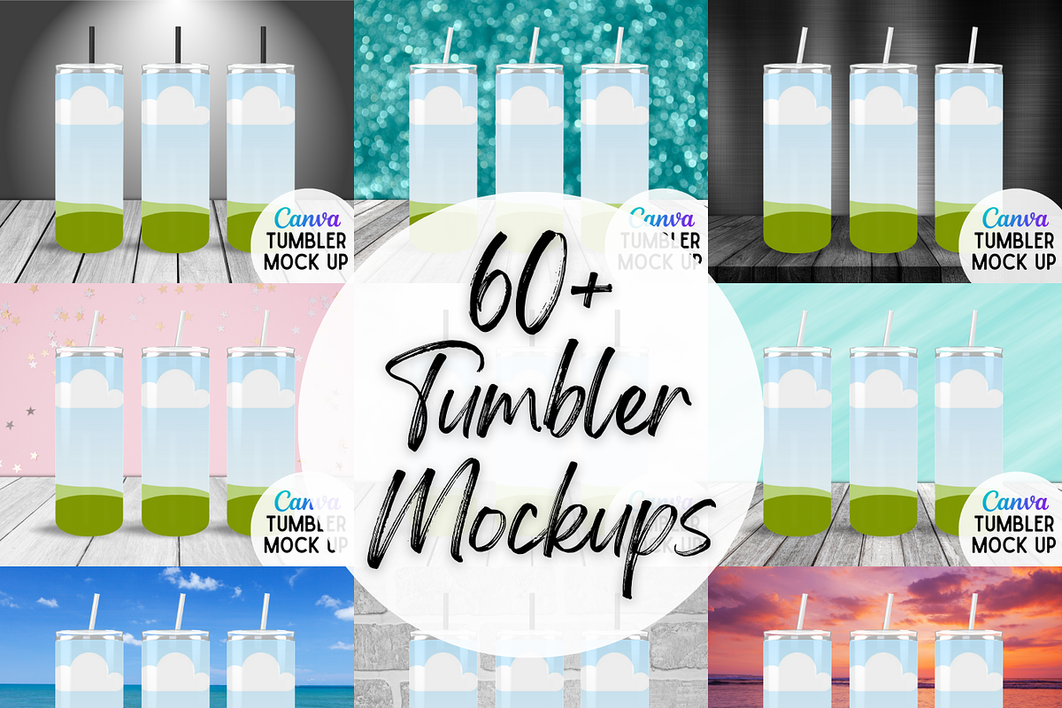 Tumbler Mock Up Bundle for Canva, a Cups & Container Mockup by palmettosvg (Photo 1 of 5)