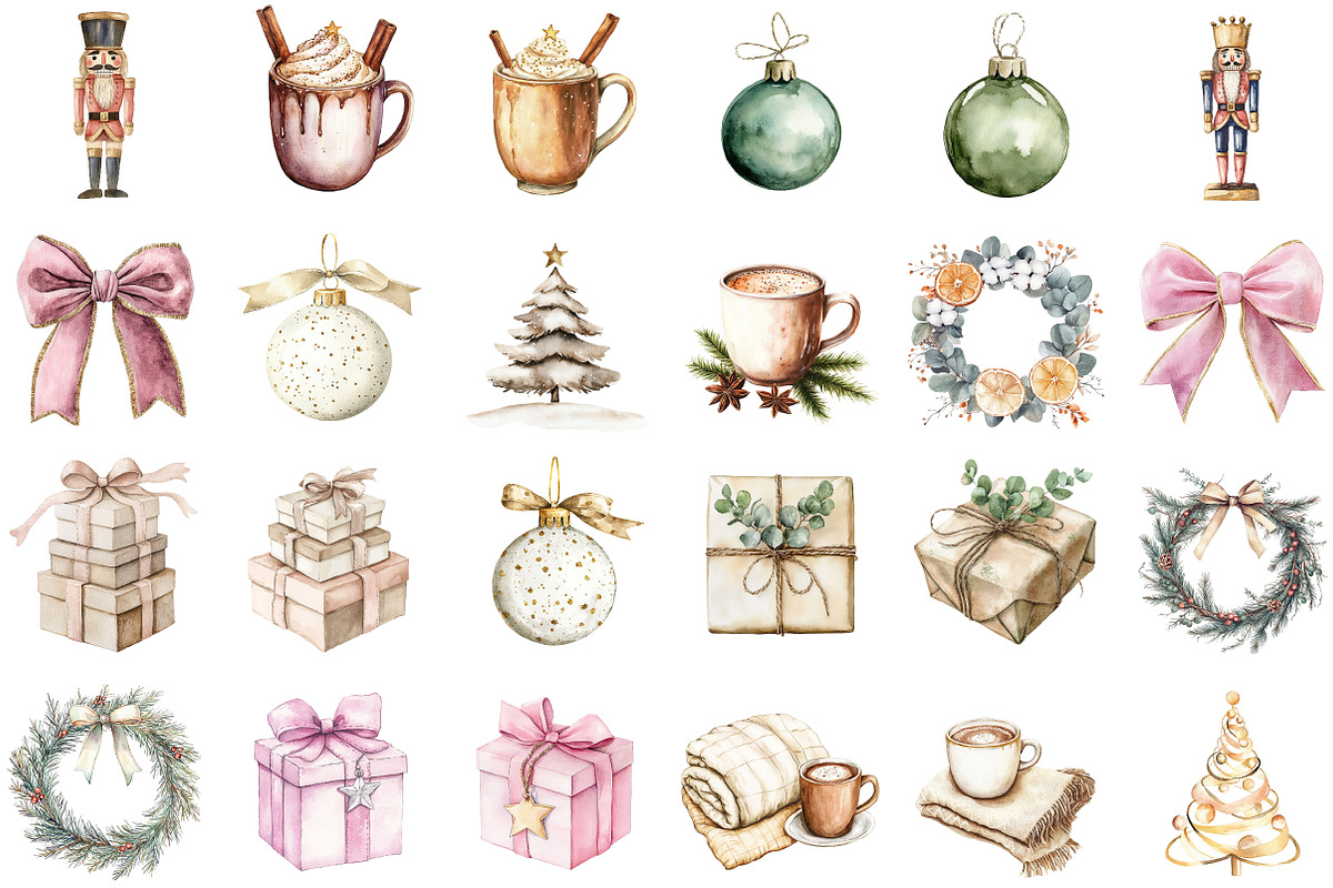 Aesthetic Christmas Clipart, an Illustration by Sublimation Artist (Photo 2 of 6)