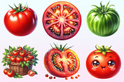 Watercolor Tomatoes Clipart, a Graphic by CitraGraphics (Thumbnail 3 of 4)