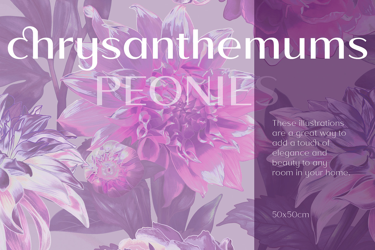 Pattern Peonies and Chrysanthemums, a Pattern Graphic by Yana Dobrik (Photo 9 of 11)