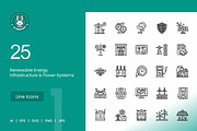 Renewable Energy Infrastructure icon, an Outline Icon by IconBunny (Thumbnail 1 of 2)