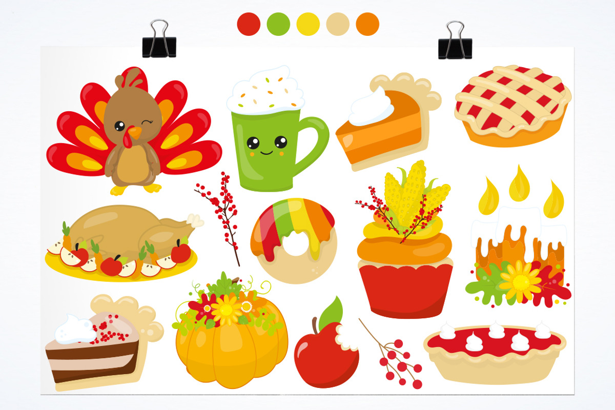 Thanksgiving Foods, a Food Illustration by PrettyBundles (Photo 2 of 5)