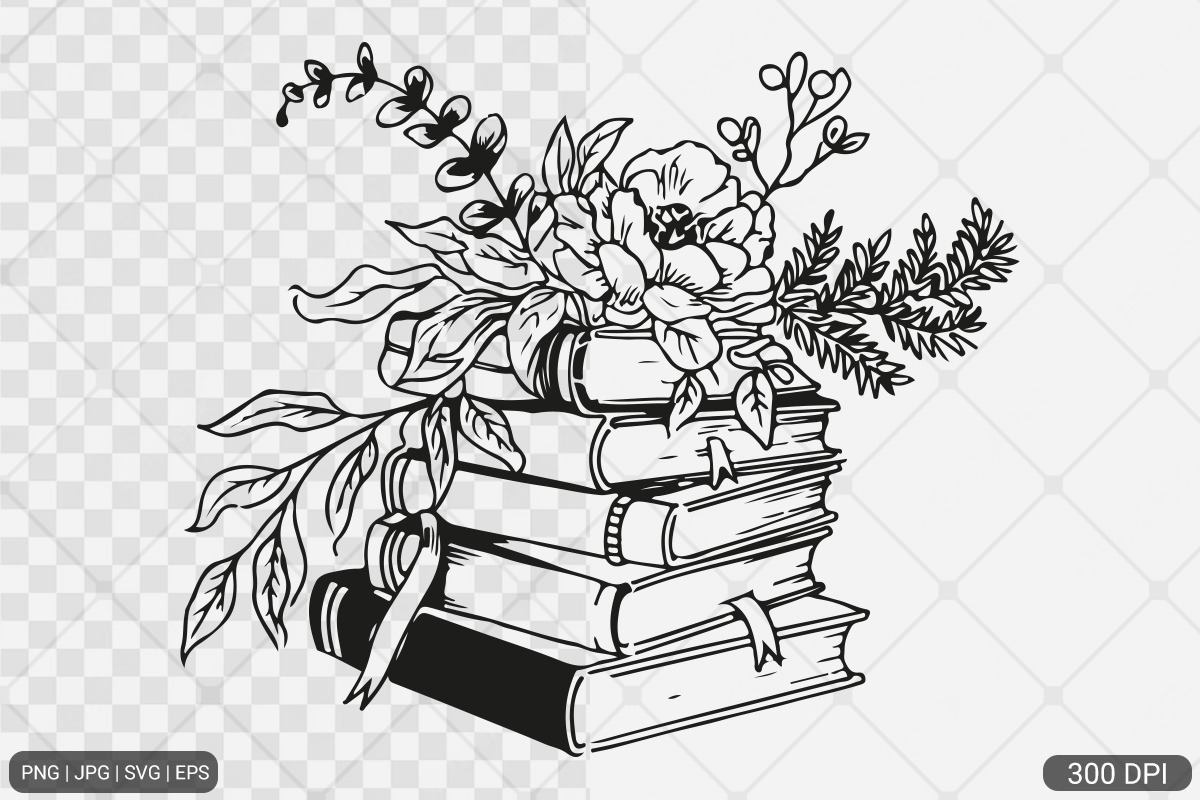 Floral Book SVG PNG Bundle Vol. 1, an Illustration by Actual Pixel (Photo 4 of 29)
