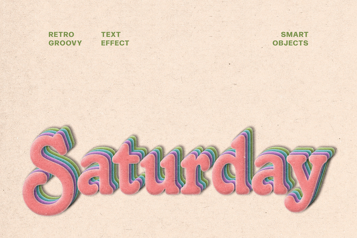 Retro Groovy Text Effect, a Layer Style Add-On by Design Squad